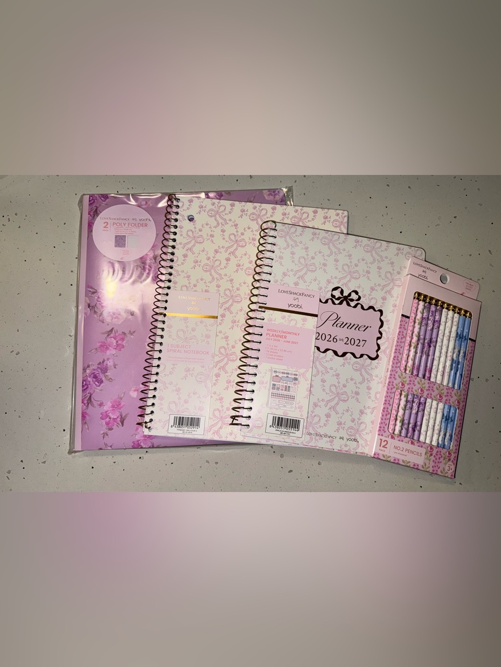 Loveshackfancy x yoobi Bow Pink Back to School Bundle